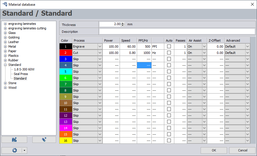 LaserCutterSettings